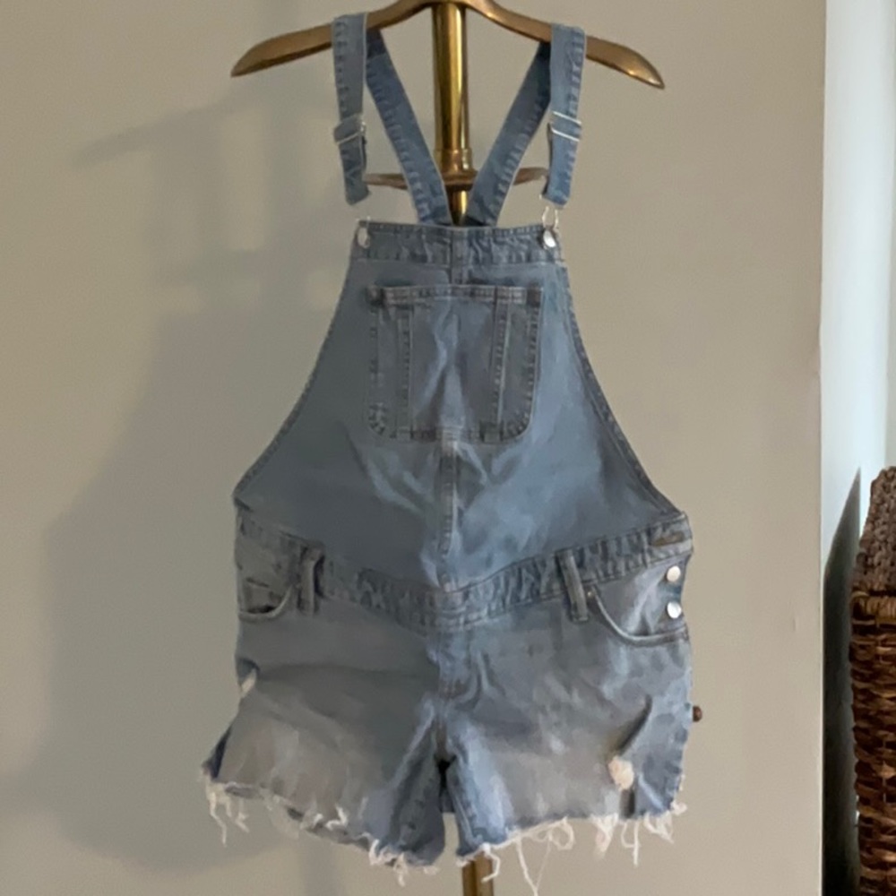 Maternity denim overalls